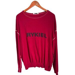 Sonia Rykiel Red Crewneck Logo Sweatshirt Made In Belgium Womens Size L